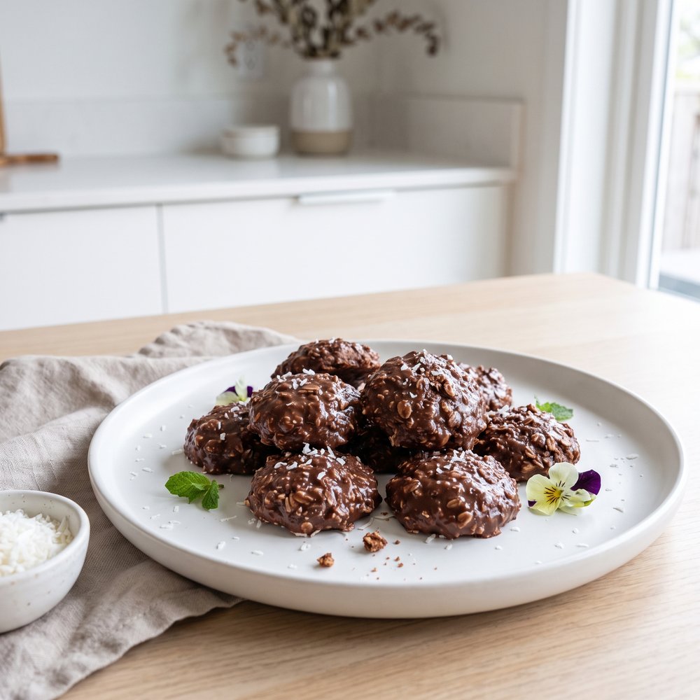 Stovetop Chocolate Coconut No-Bake Cookies