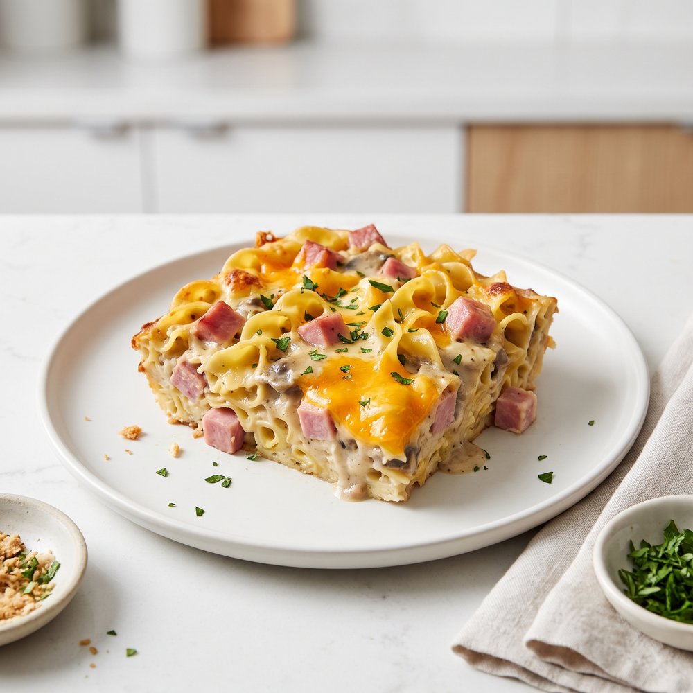 Quick Ham and Egg Noodle Casserole