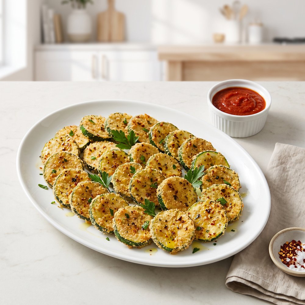 Crispy Oven-Breaded Zucchini Rounds