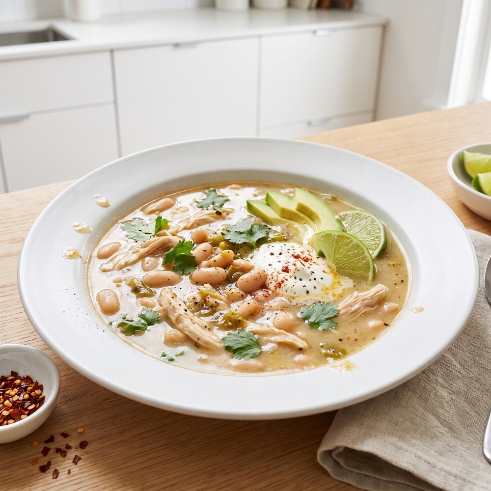 White Chicken Chili in a Dutch Oven