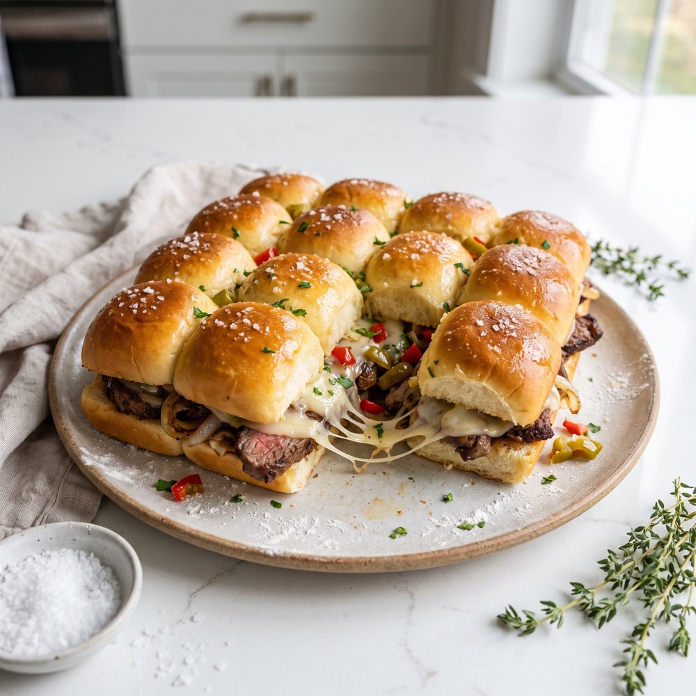 Oven-Baked Philly Cheesesteak Party Sliders