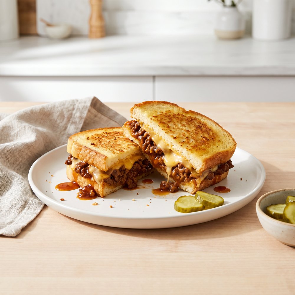 Cheesy Sloppy Joe Grilled Sandwiches