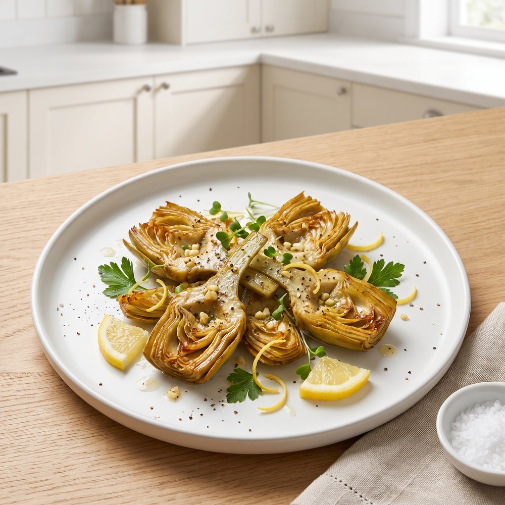 Garlic-Butter Skillet Artichokes