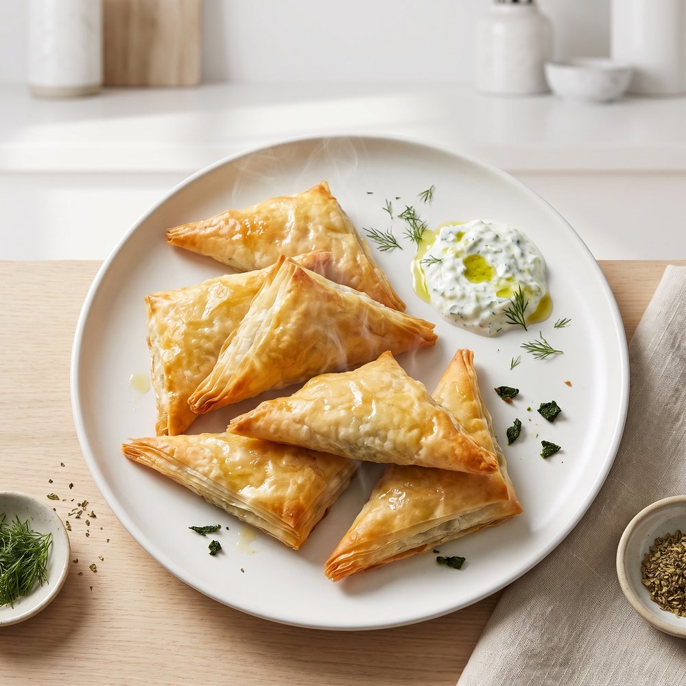 Air-Fried Spinach and Feta Phyllo Triangles