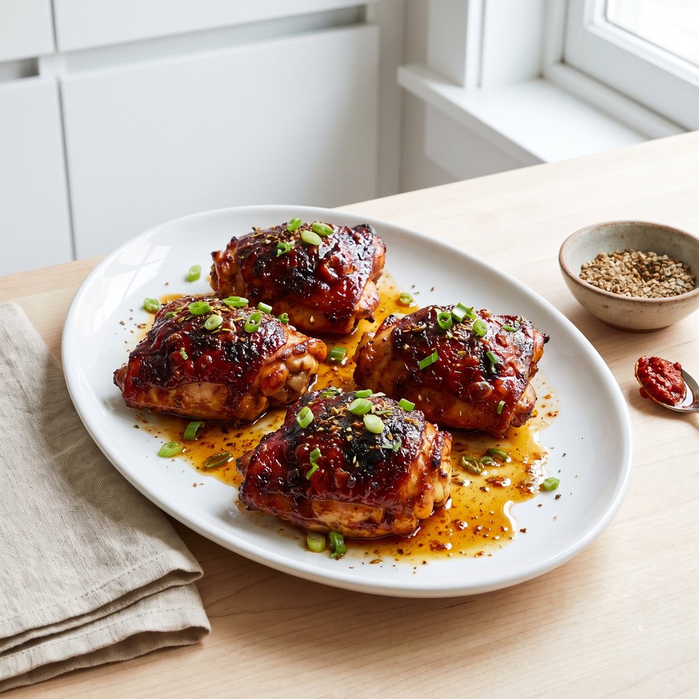 Honey-Harissa Glazed Chicken Thighs