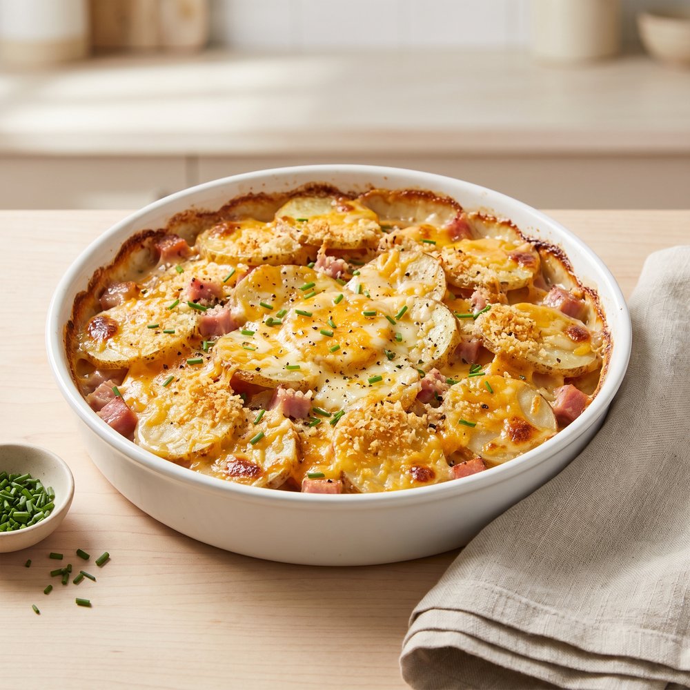 Ham and Cheese Scalloped Potatoes Casserole