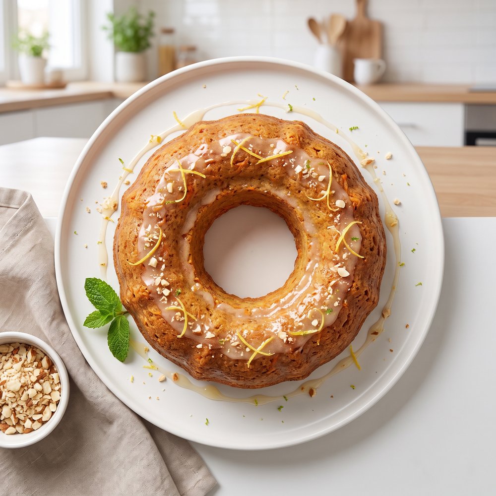 Swiss-Style Carrot and Almond Cake with Lemon Icing