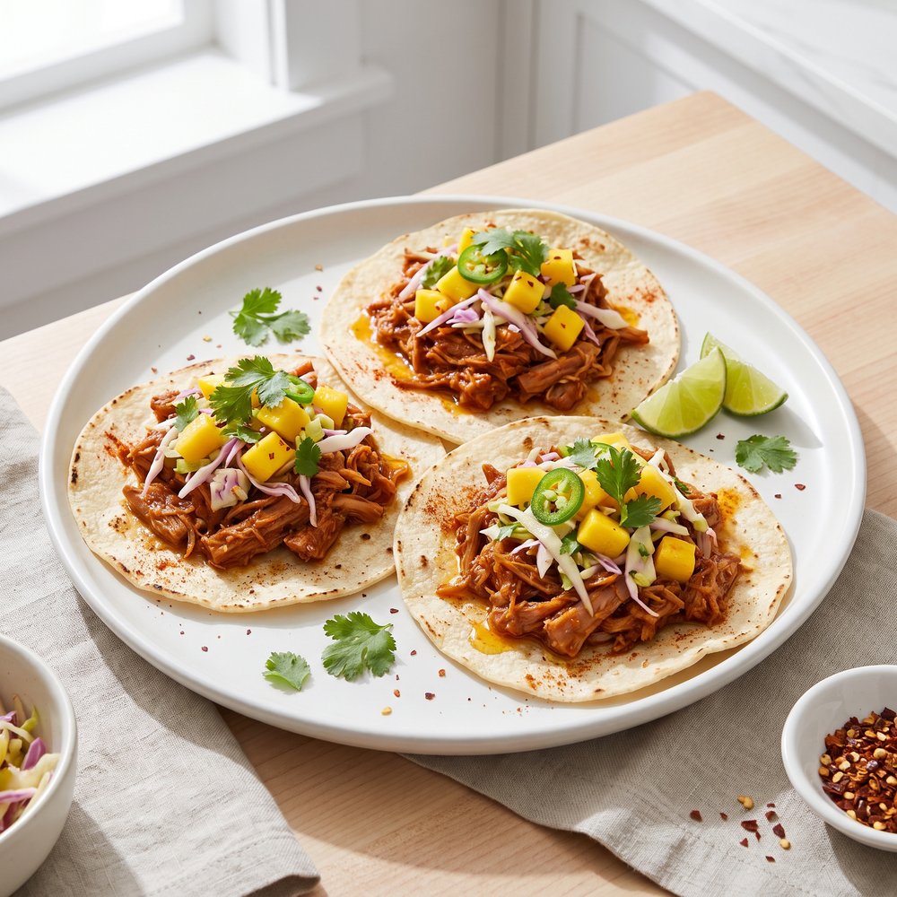 Jackfruit Tacos with Mango Slaw