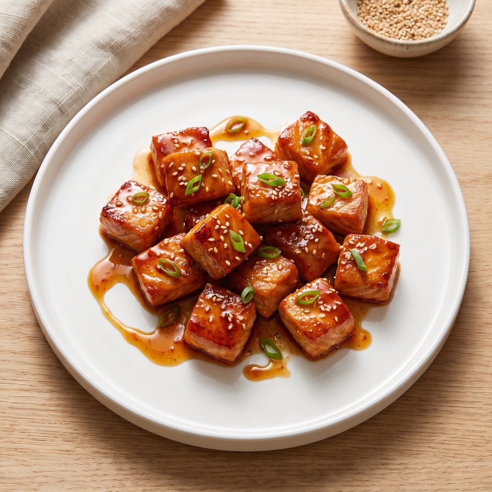 Air-Fried Honey Sriracha Salmon Nuggets