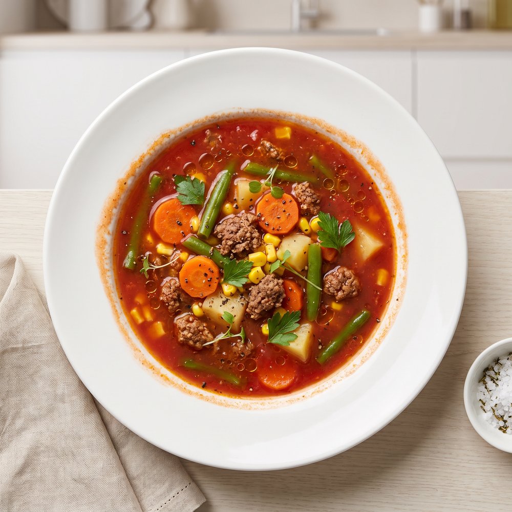 Easy Vegetable Beef Soup with Ground Beef