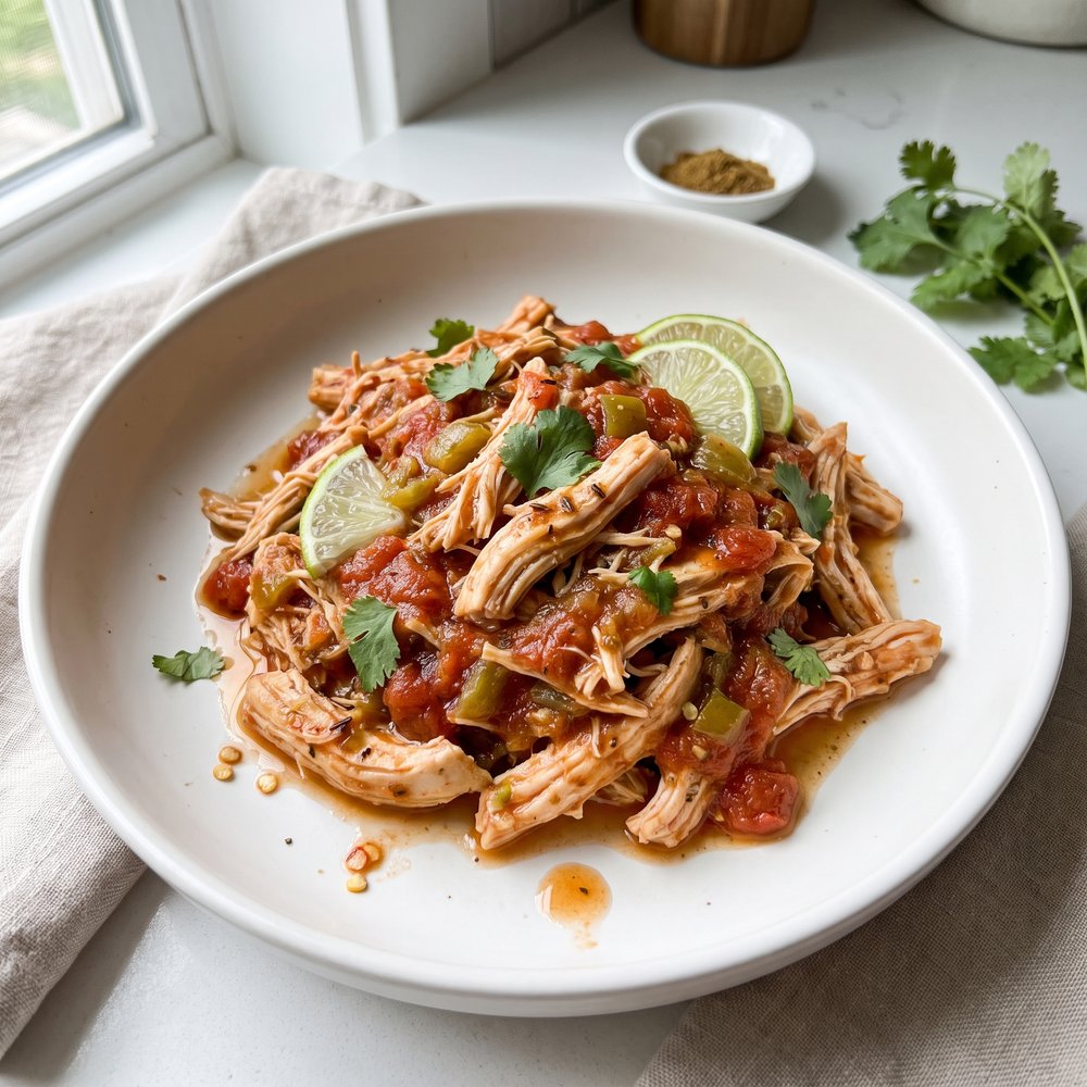 Easy Slow Cooker Salsa Chicken