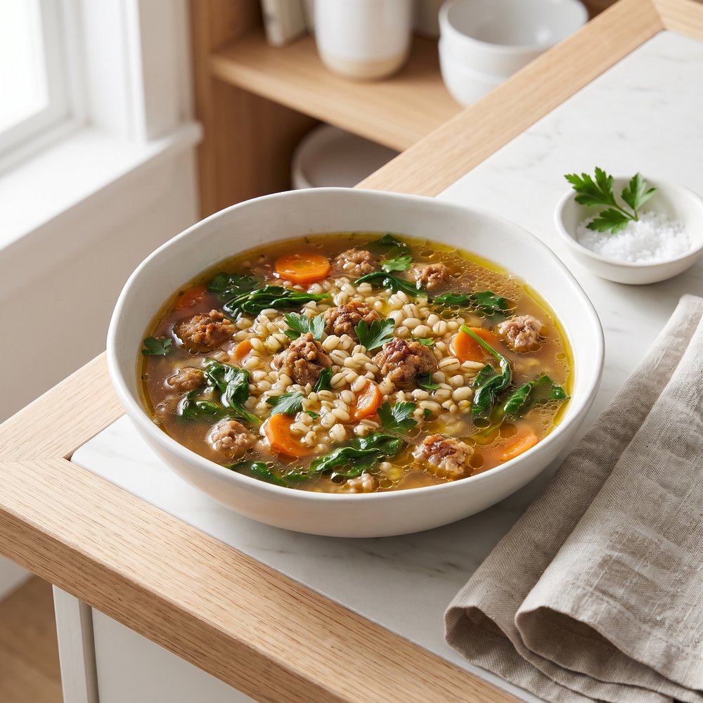 Italian Sausage and Barley Slow-Cooker Soup
