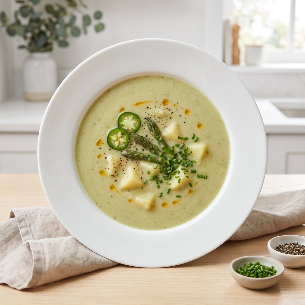 Fiery Potato & Asparagus Soup