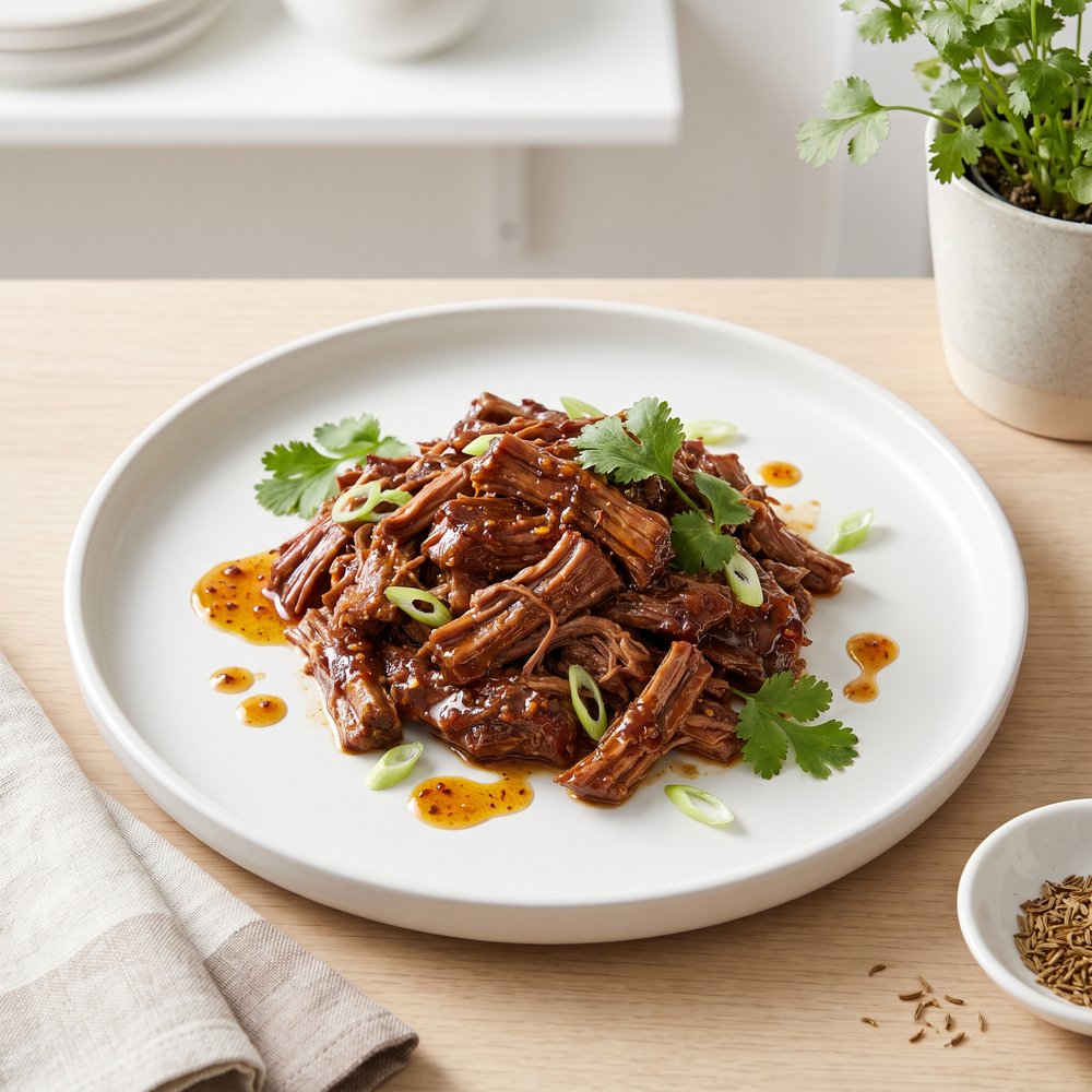 Slow Cooker BBQ Shredded Beef