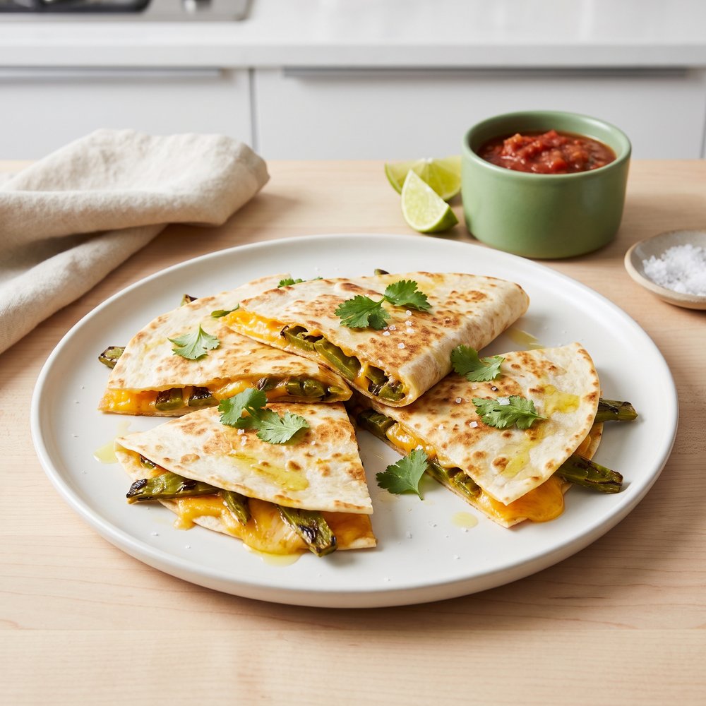 Cheesy Nopales Tortilla Foldovers