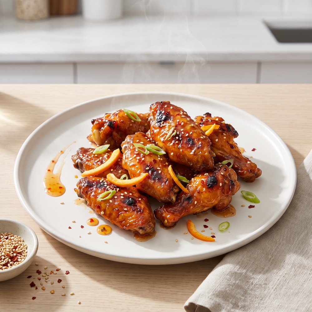 Orange Marmalade Sweet Chili Glazed Wings
