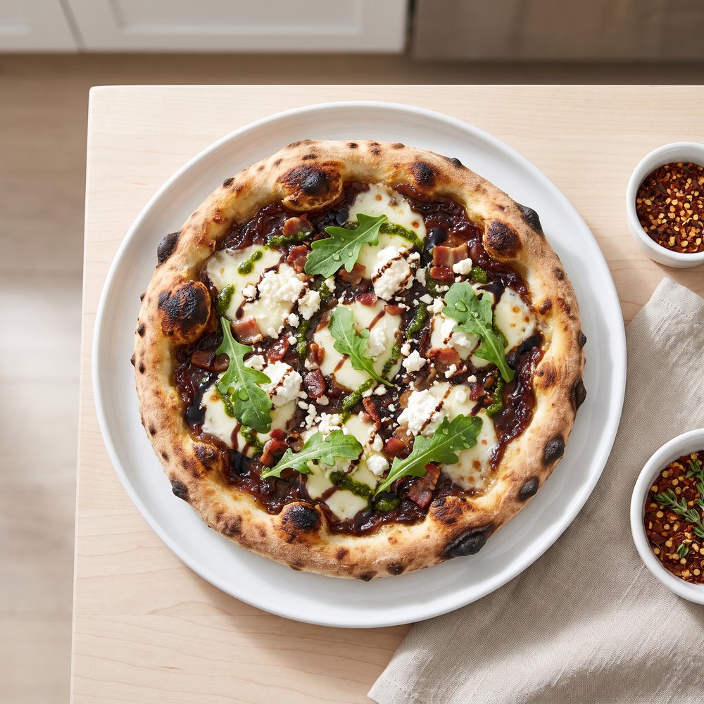 Charred Bacon Jam Pizza