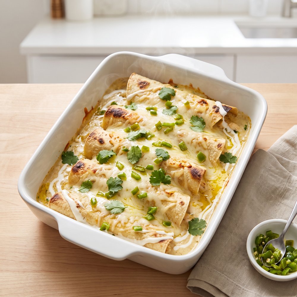 Whimsical Sour Cream Chicken Enchiladas