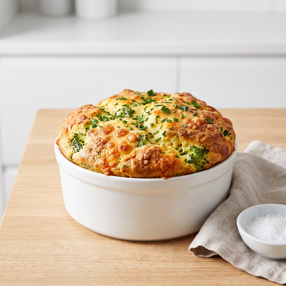 Creamy Broccoli Cheese Soufflé