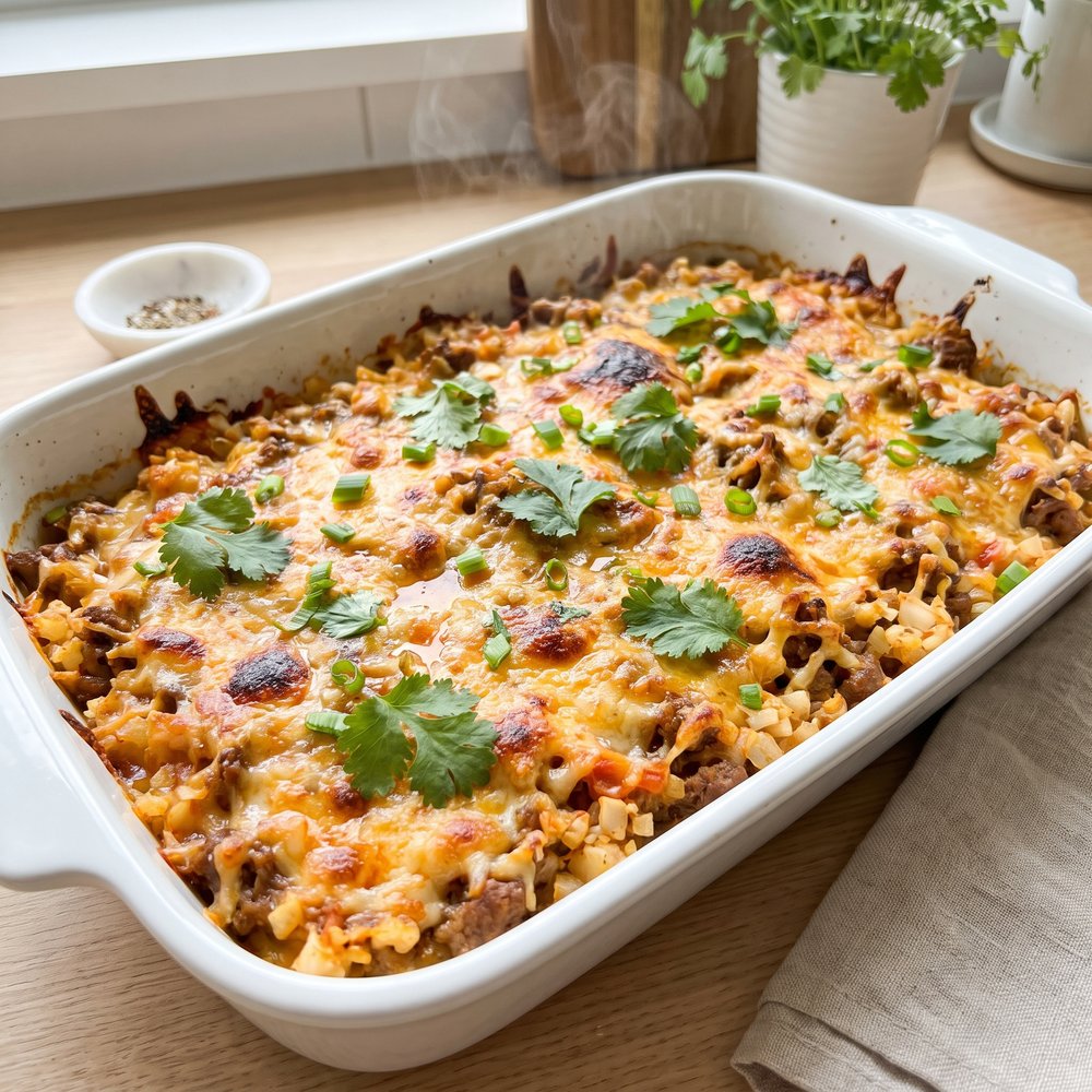 Keto Tex-Mex Ground Beef Casserole