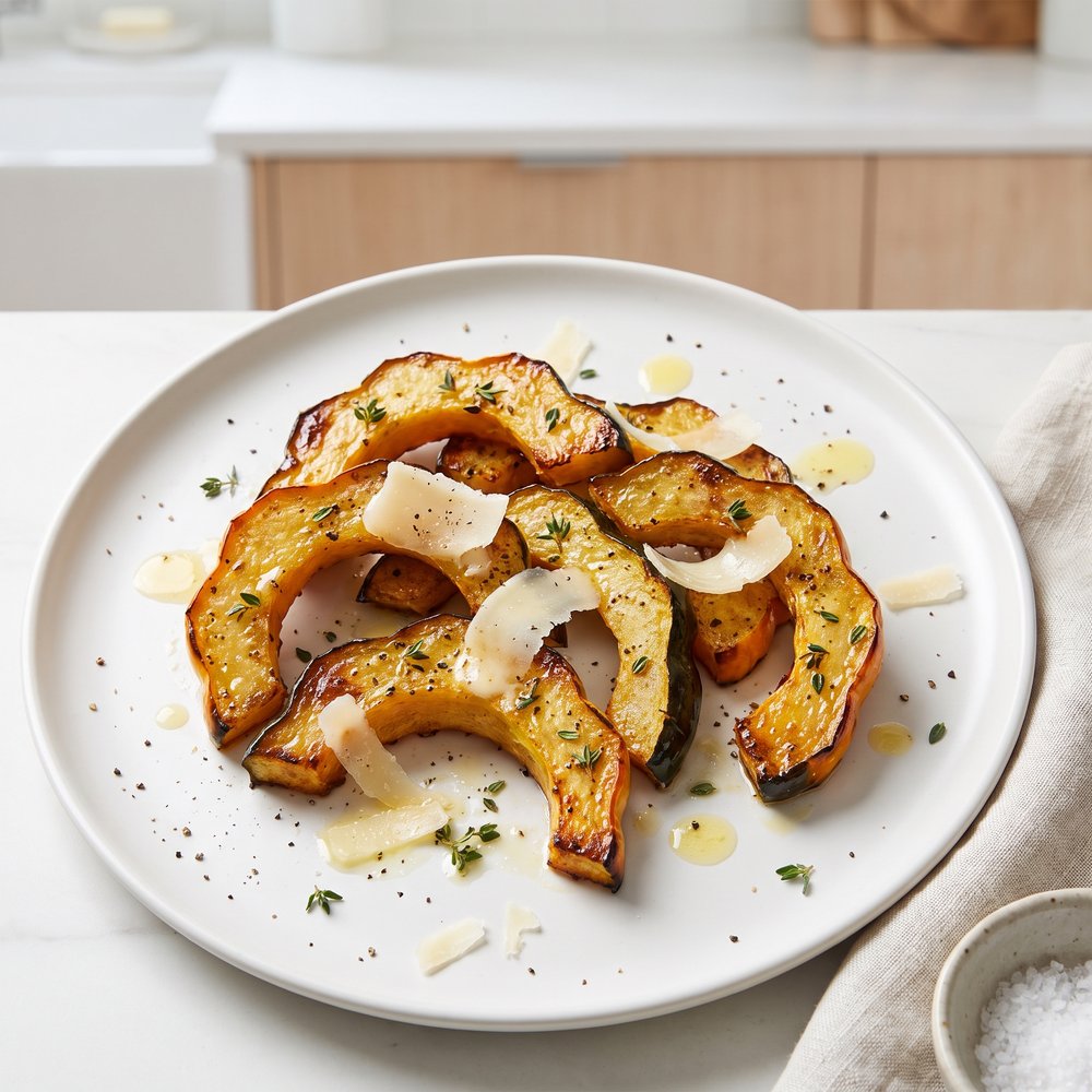 Parmesan-Topped Roasted Acorn Squash