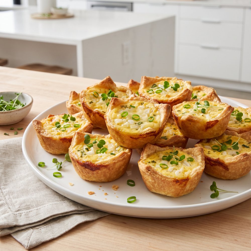 Quick Mini Quiches with Swiss and Onion