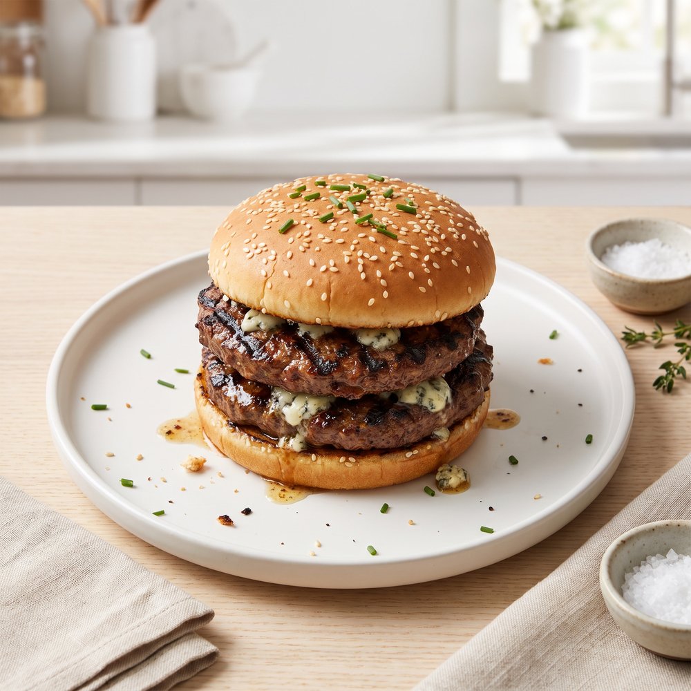 Tangy Blue Cheese Beef Burgers