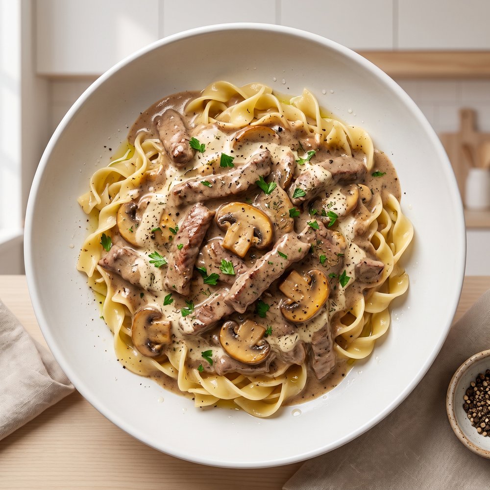 Slow-Cooker Beef Stroganoff with Mushrooms