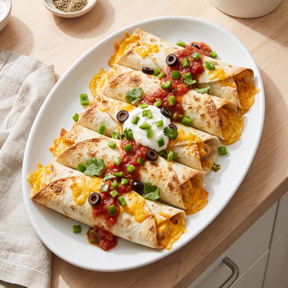 Cheesy Fiesta Chicken Burritos