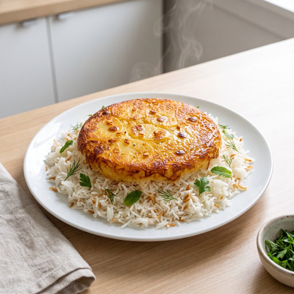 Persian Basmati Rice with Crispy Potato Tahdig
