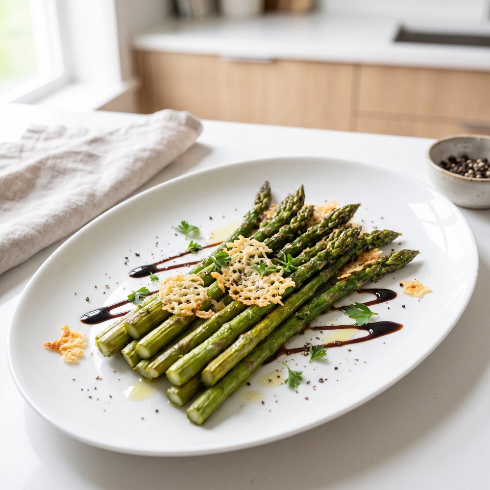Parmesan-Crusted Asparagus with Balsamic
