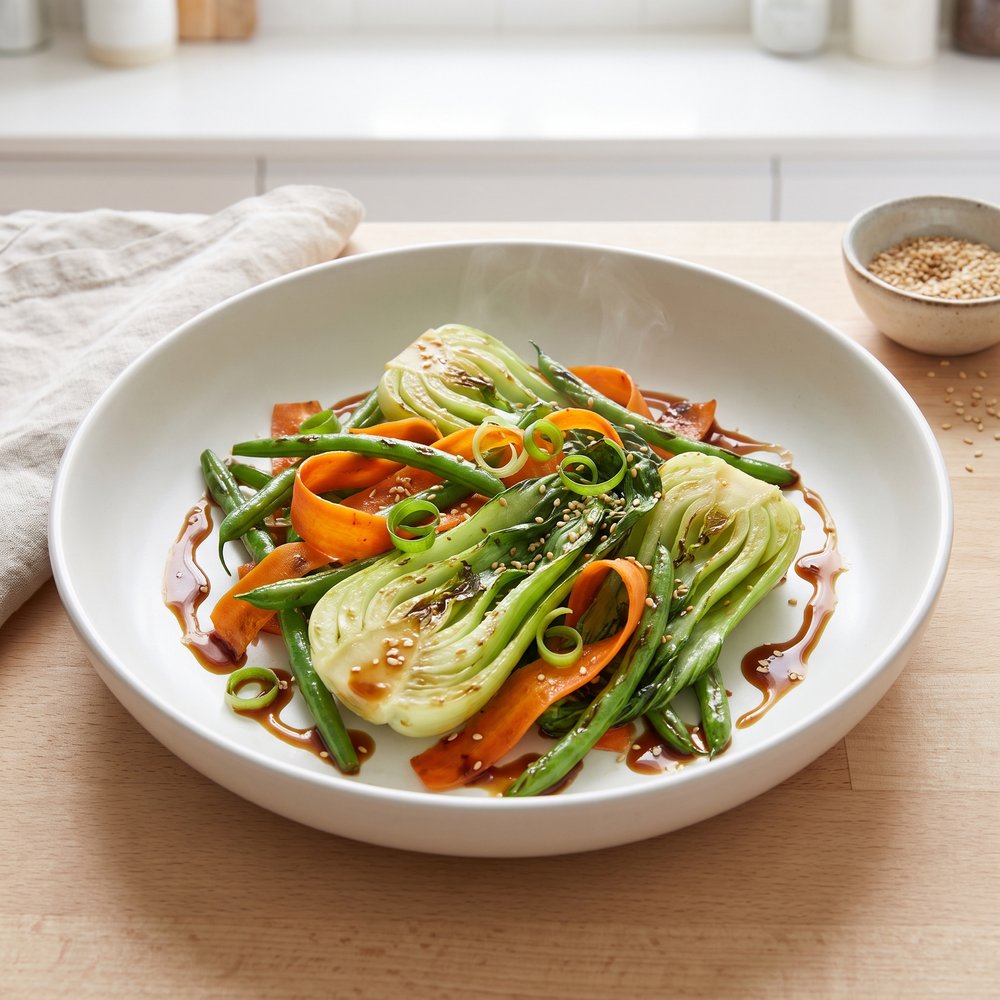 Bok Choy, Carrots, and Green Beans