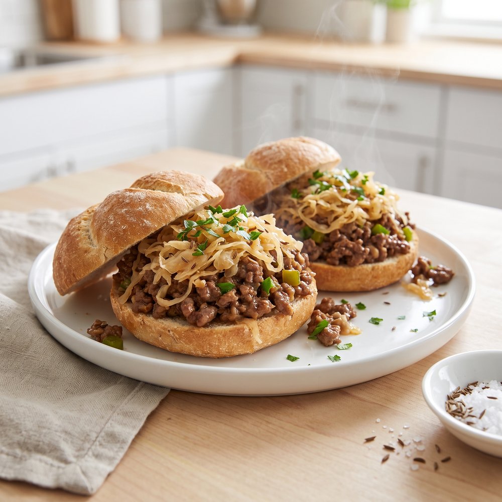 Polish-Style Sloppy Joes with Sauerkraut