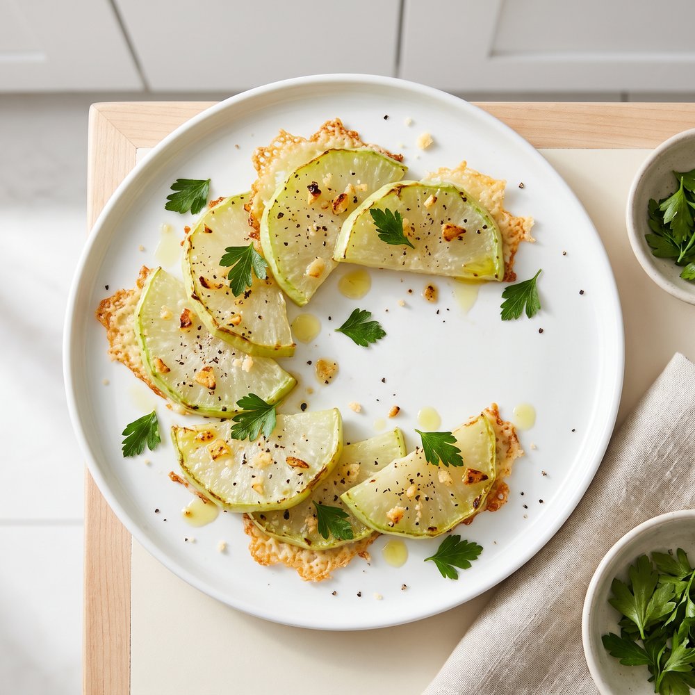 Parmesan-Garlic Roasted Kohlrabi
