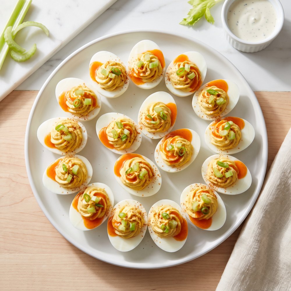 Buffalo Ranch Deviled Eggs