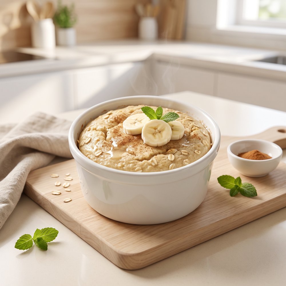 Banana Oatmeal Mug Bake (Microwave)