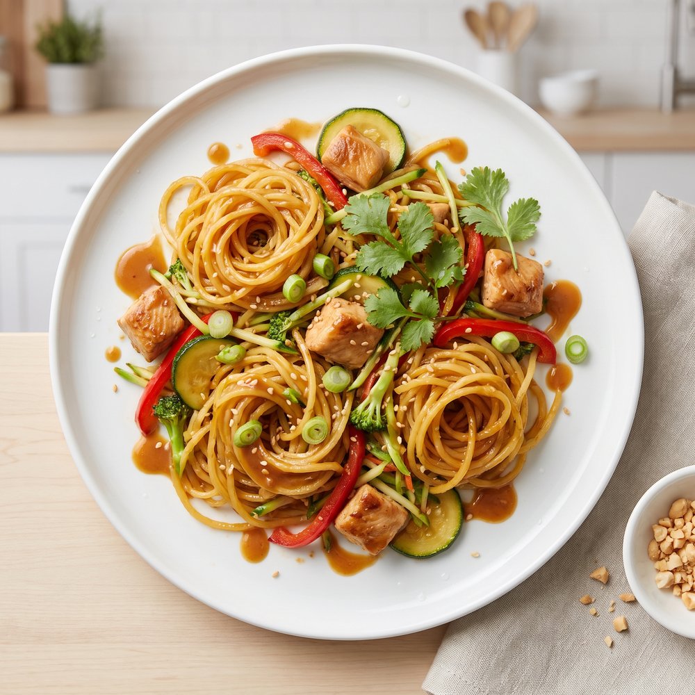 Pad Thai-Style Spaghetti Squash with Chicken