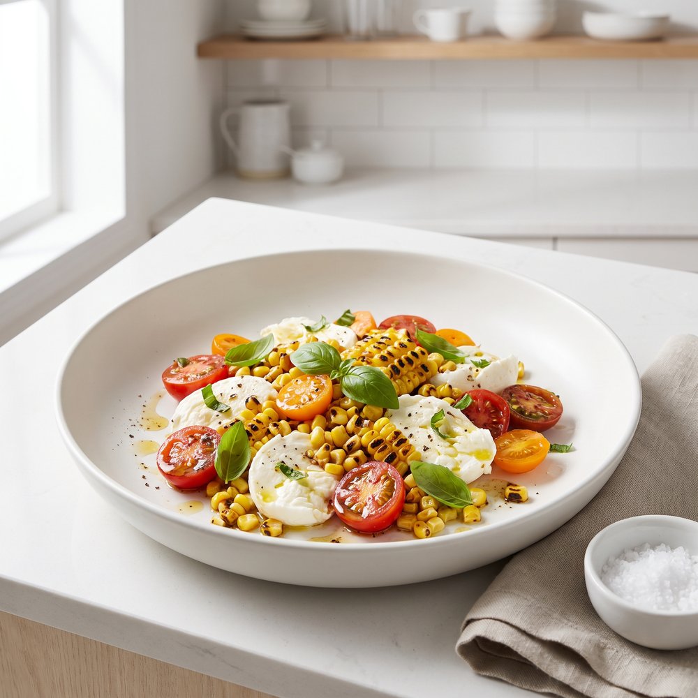Fresh Corn, Cherry Tomato, and Basil Salad