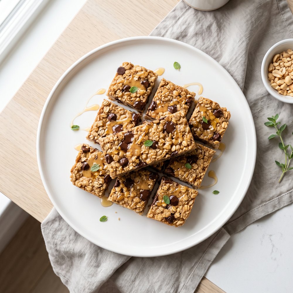Soft Chocolate Chip Peanut Butter Granola Bars