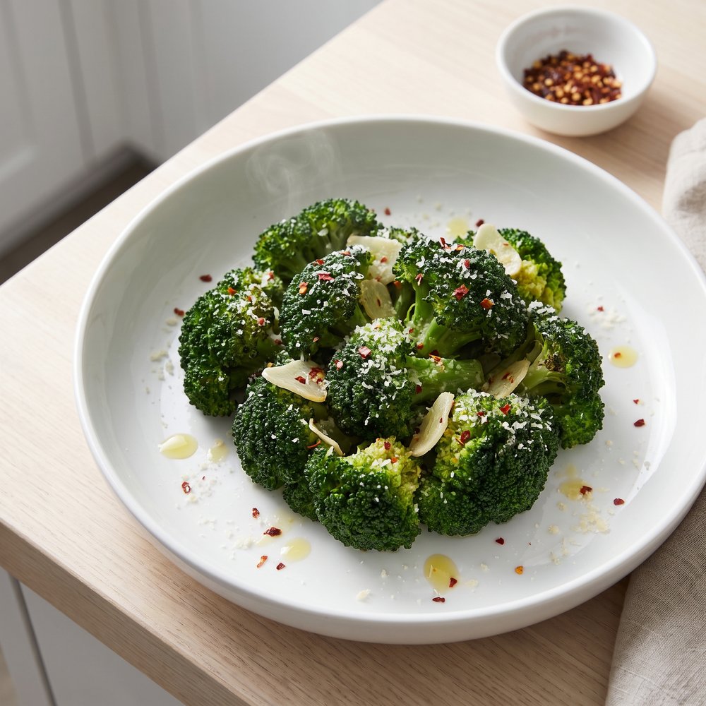 Pan-Seared Broccoli with Parmesan