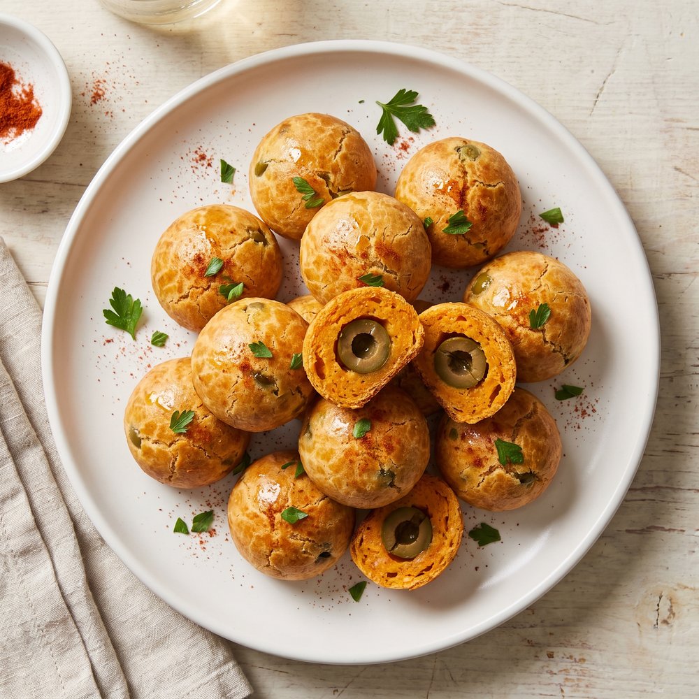 Cheddar-Wrapped Olive Bites