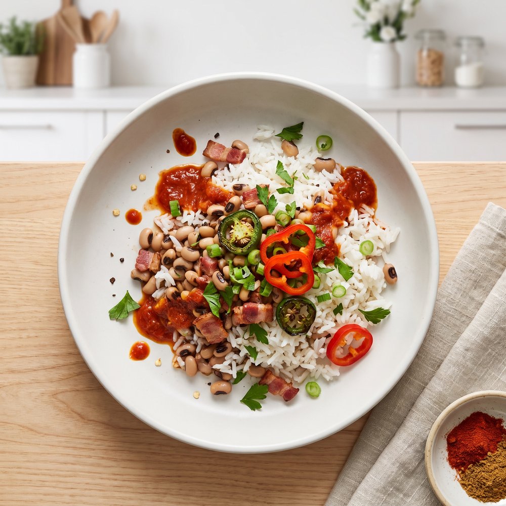 Spicy Hoppin’ John with Black‑Eyed Peas and Rice