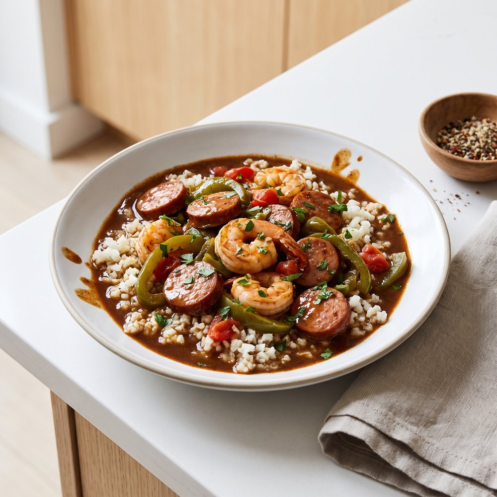 Lightened-Up Slow Cooker Gumbo