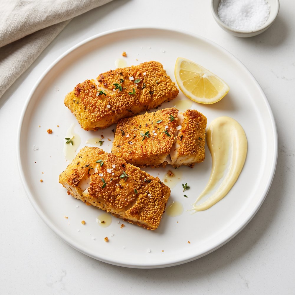 Crispy Cornmeal-Coated Cod