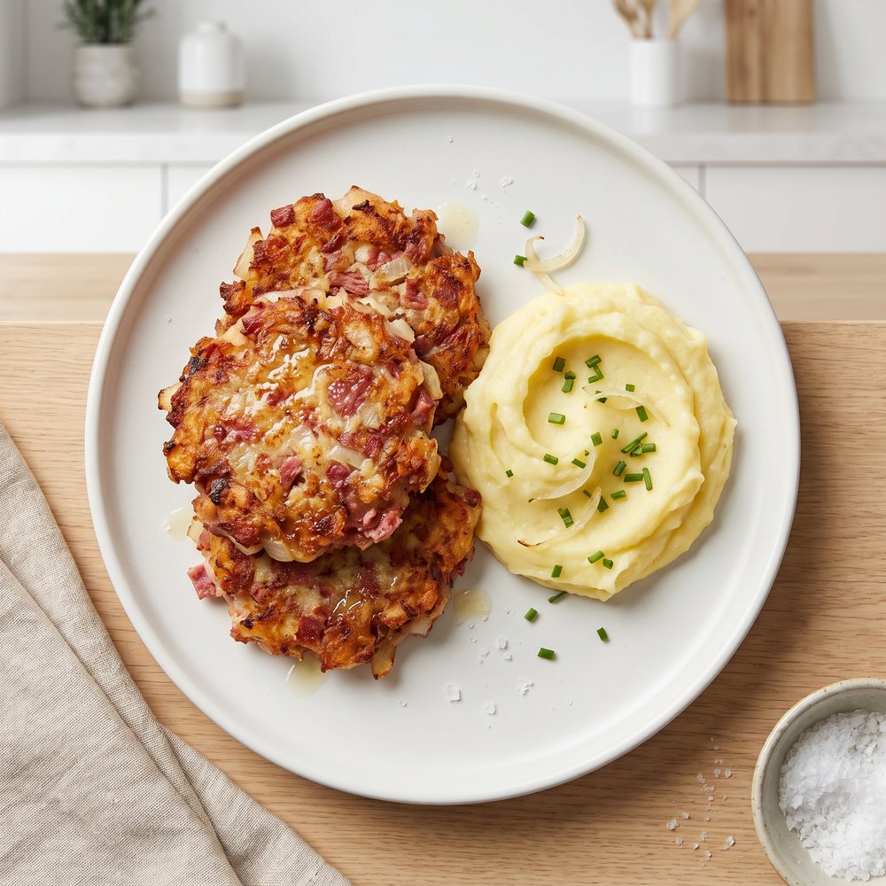 Crispy Corned Beef Potato Hash Patties