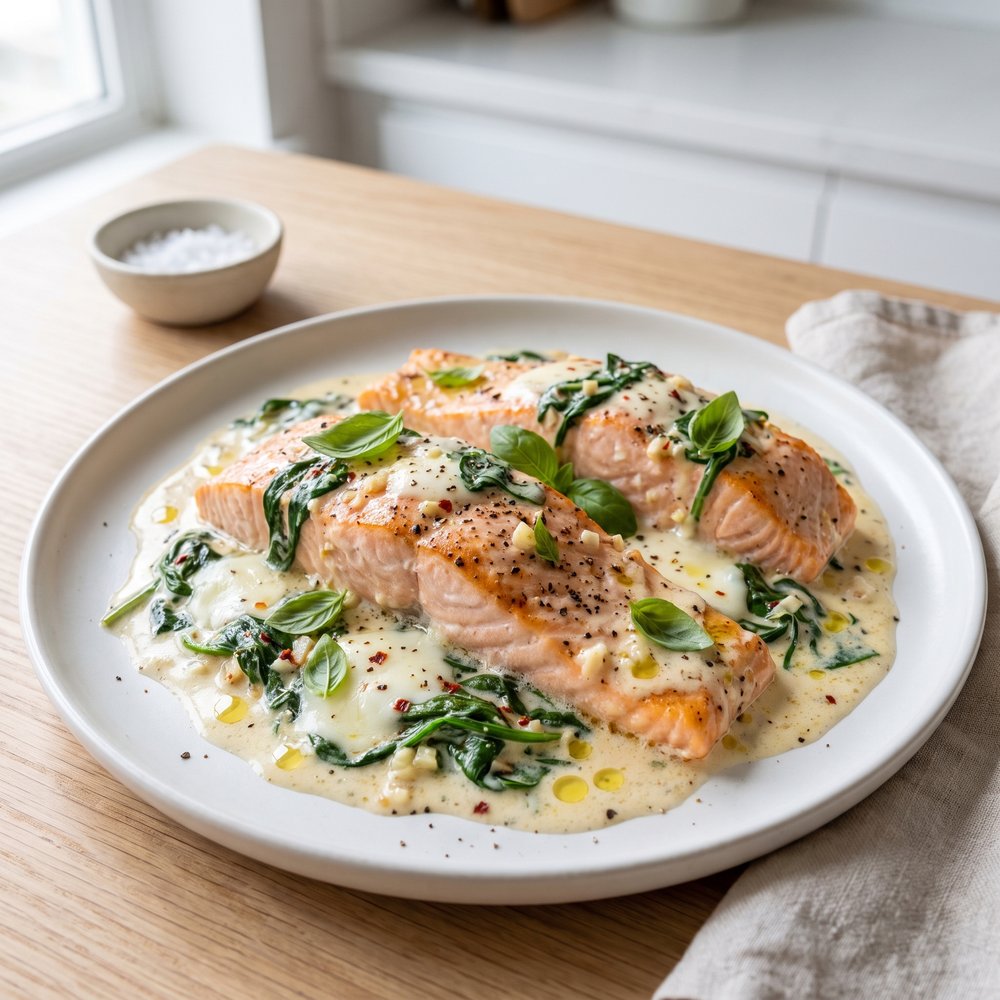 Jason's Florentine-Style Baked Salmon