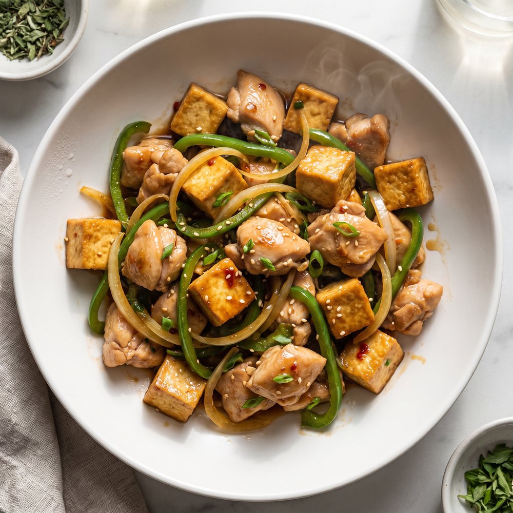 Chicken, Tofu, and Vegetable Stir-Fry