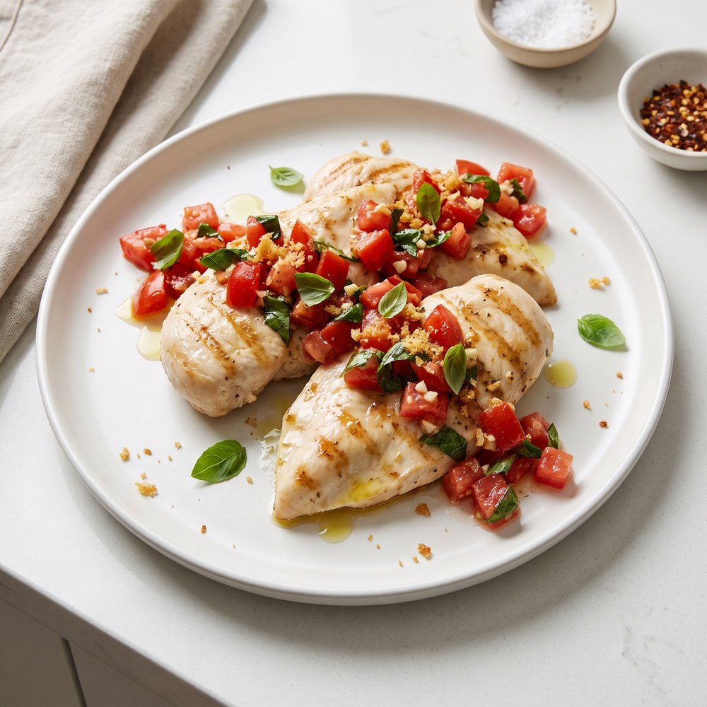 Tomato-Basil Bruschetta Chicken from the Grill