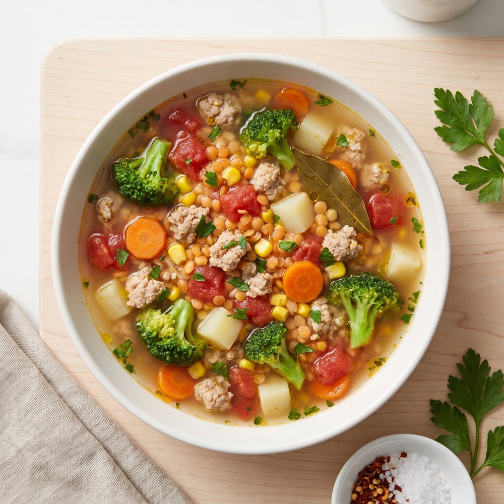 Crockpot Turkey and Veggie Soup