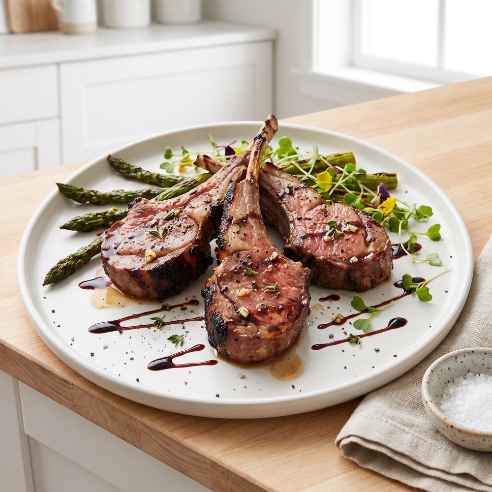 Broiled Lamb Chops with Pan Gravy